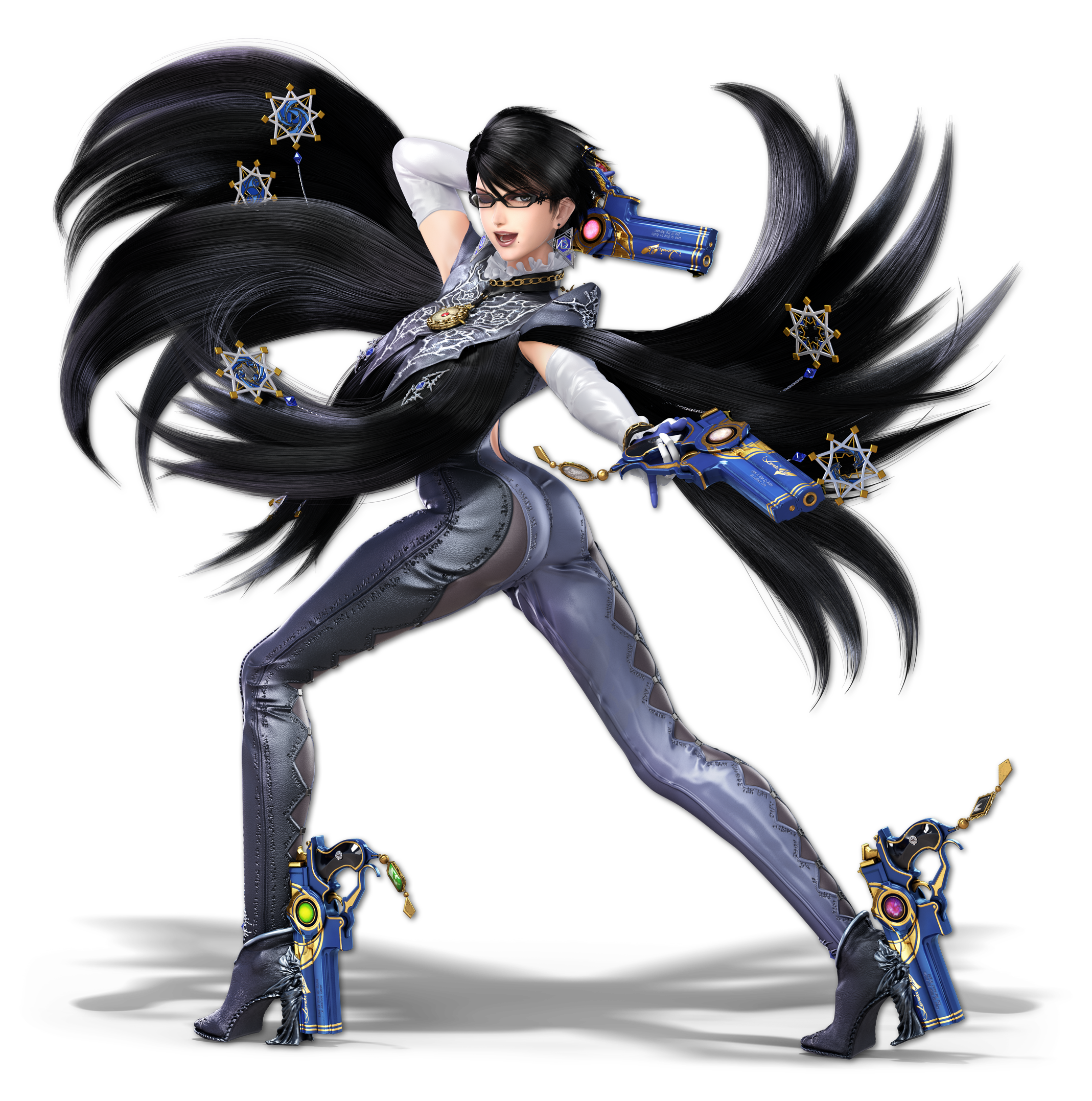 Screenshots of Bayonetta and Corrin in Smash Bros., including first 3DS  images