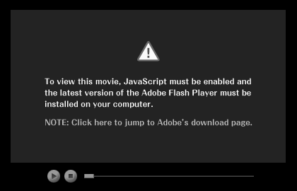 Flash Player 8 Required - Click here and download a recent version of the Flash Player from Adobe's website.